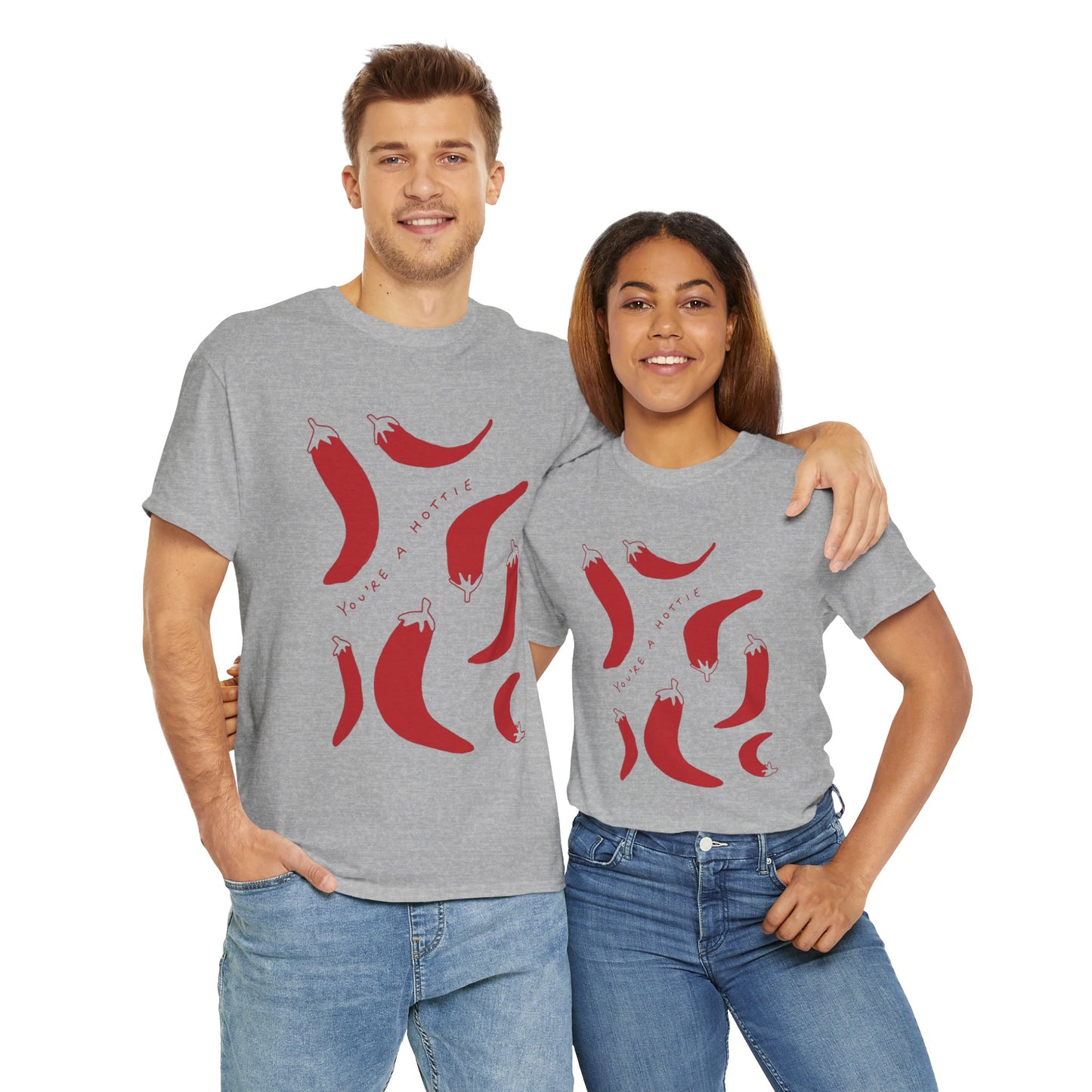 You are Hottie babe with Pepper Design - Unisex Cotton Tee