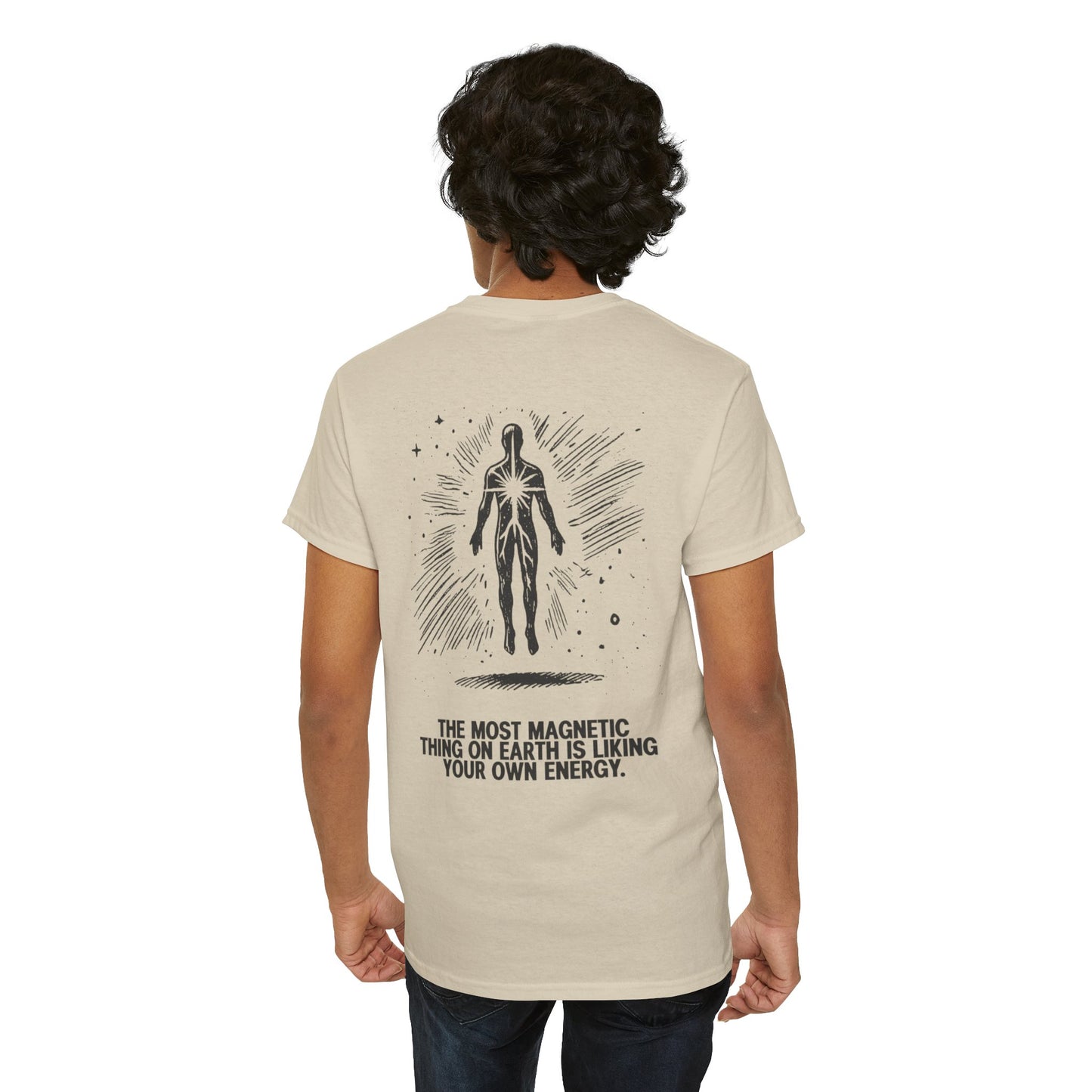 Unisex Cotton Tee - 'Liking Your Own Energy' Magnet