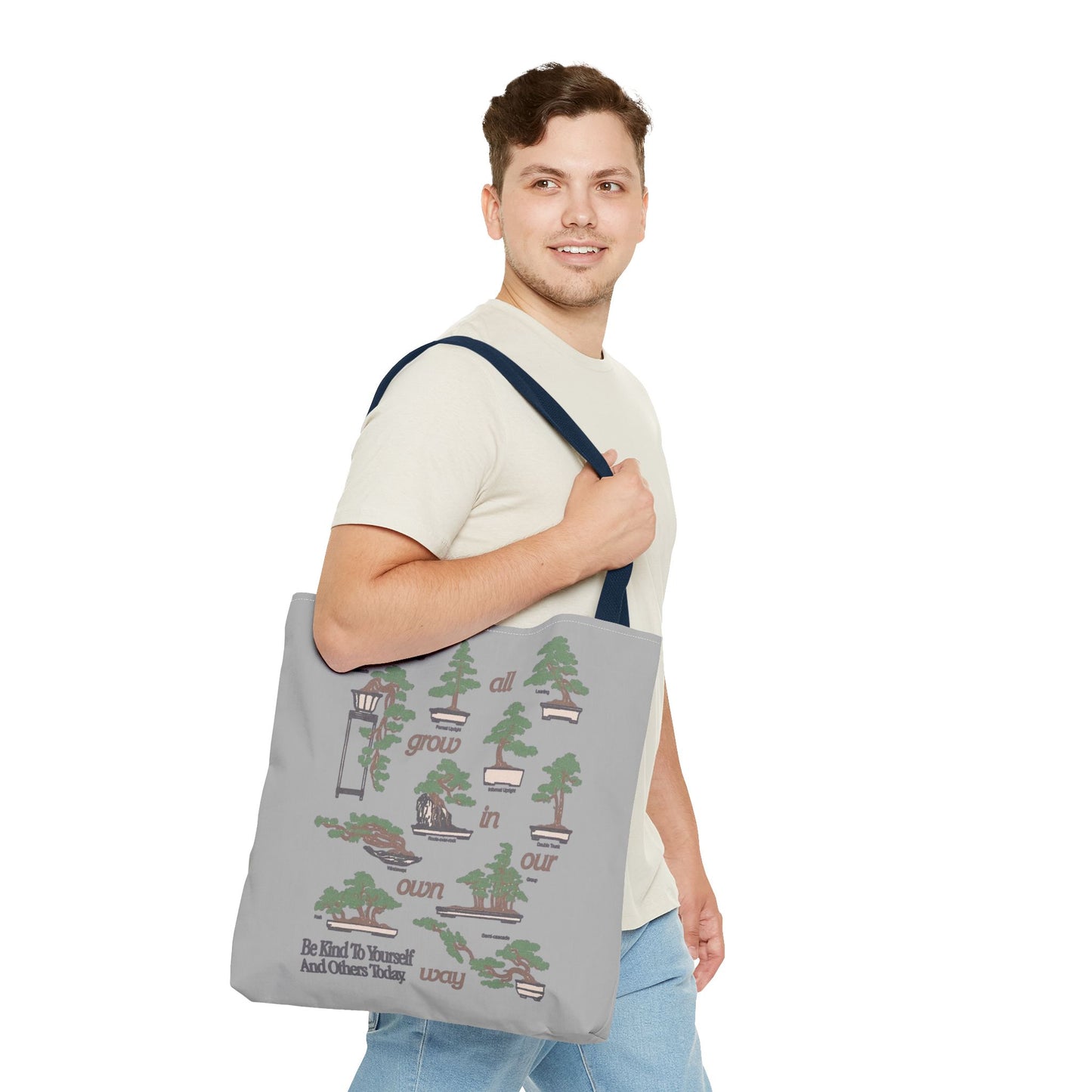 Cute & Minimalist Glass Design Tote Bag - Be Kind to Yourself and Others.