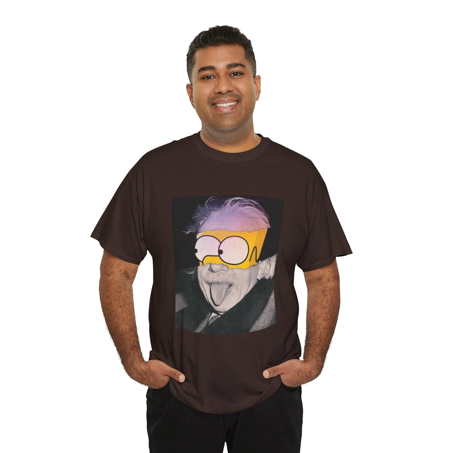 "Smart Meets Stupid" – Pop Culture Mashup Art Print (Einstein x Bart Simpson)