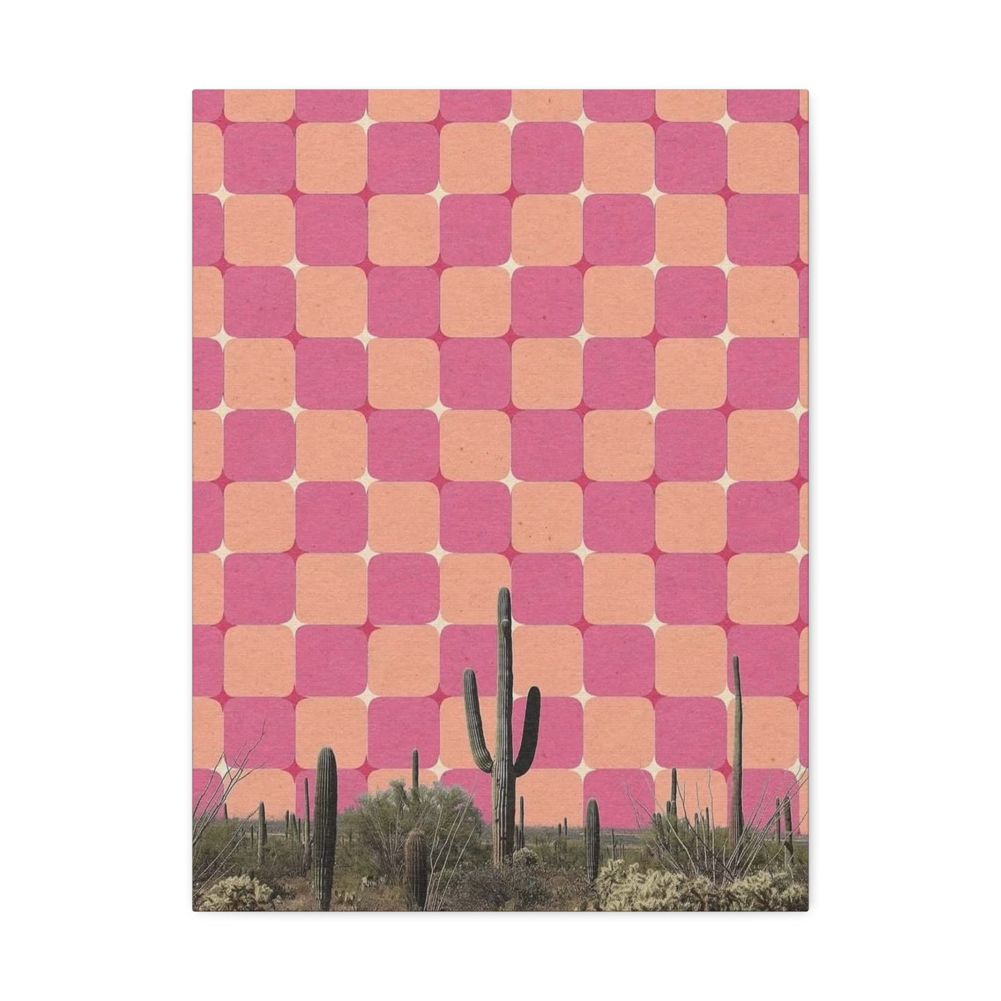 Stretched Canvas with The All-Seeing Desert – Mind-Bending Cactus Poster