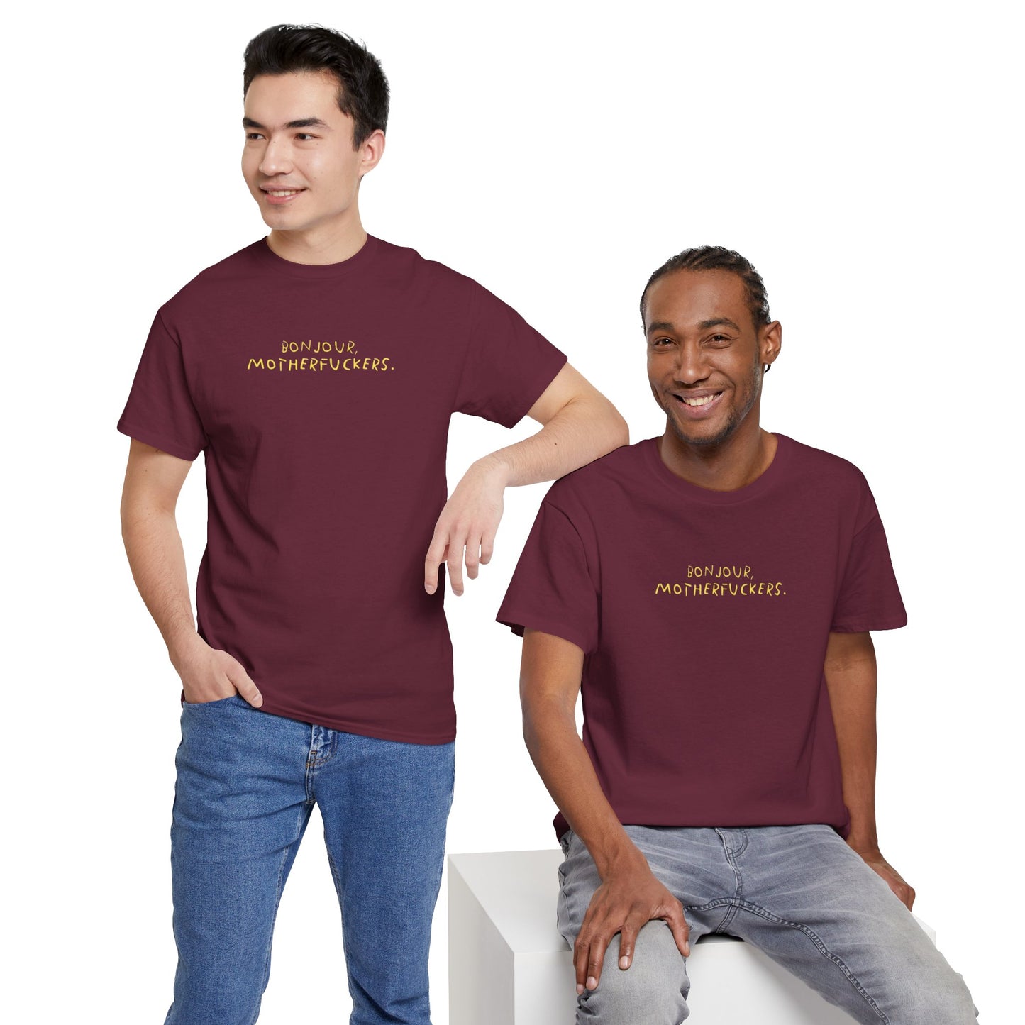 Graphic Unisex Funny Tee - BONJOUR, MOTHERFUCKERS.