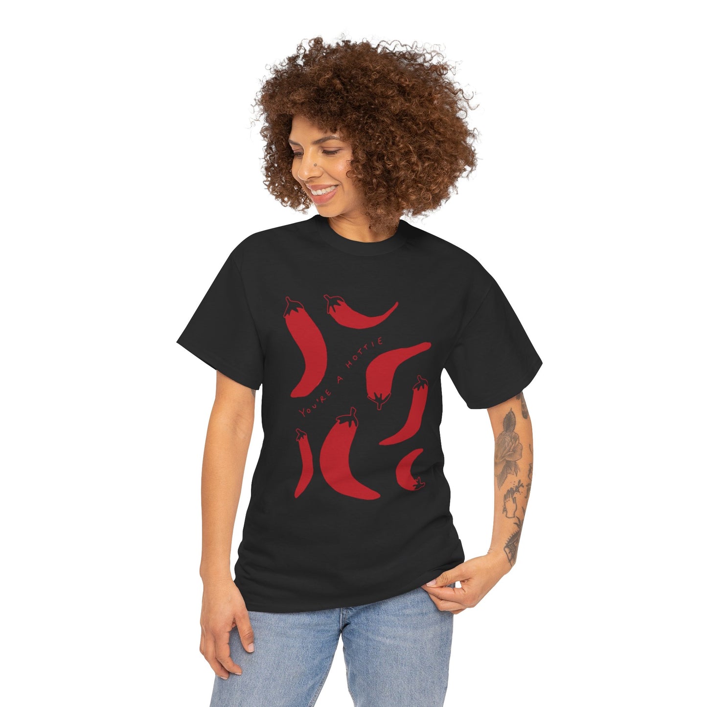 You are Hottie babe with Pepper Design - Unisex Cotton Tee