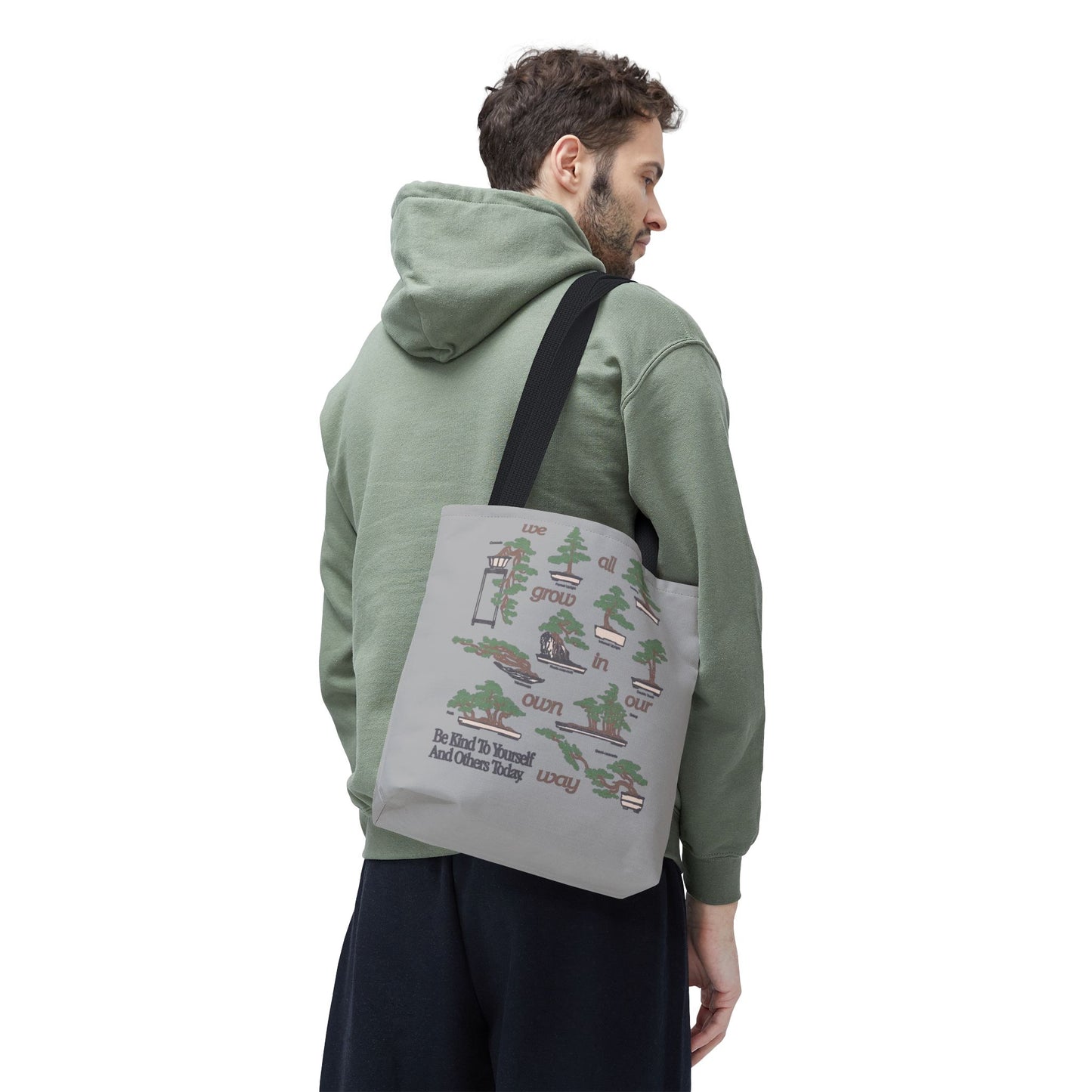 Cute & Minimalist Glass Design Tote Bag - Be Kind to Yourself and Others.