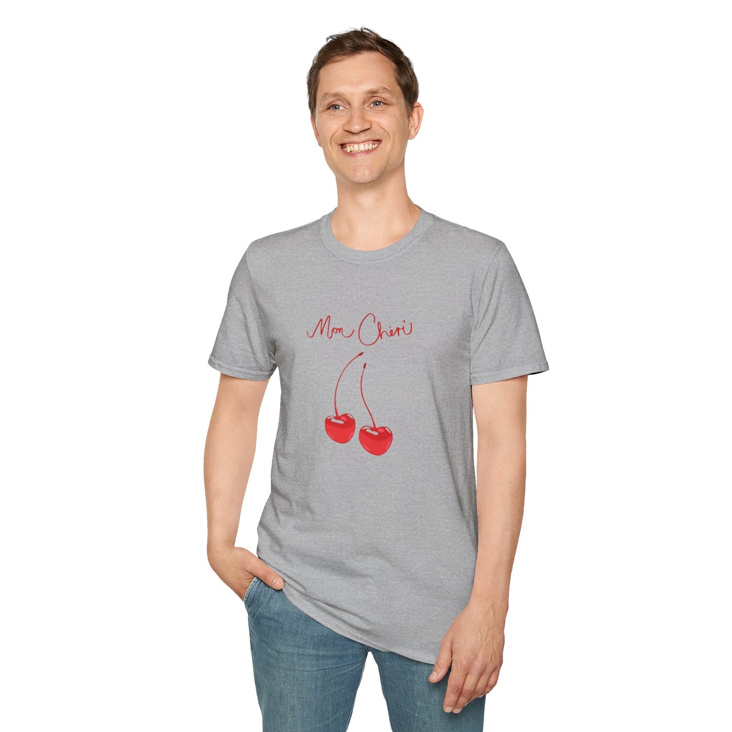 Mon Cheri with Cute Fruit Design - Unisex Softstyle T-Shirt