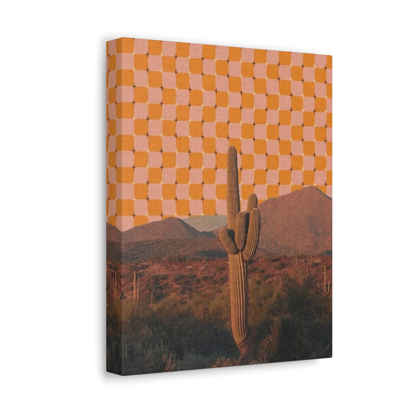 Stretched Canvas with Boho Desert Wall Art – Spiritual Cactus Art