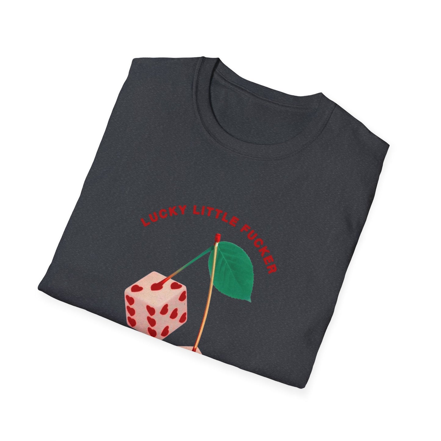 Funny Unisex Softstyle T-Shirt - Lucky Little Fucker Design