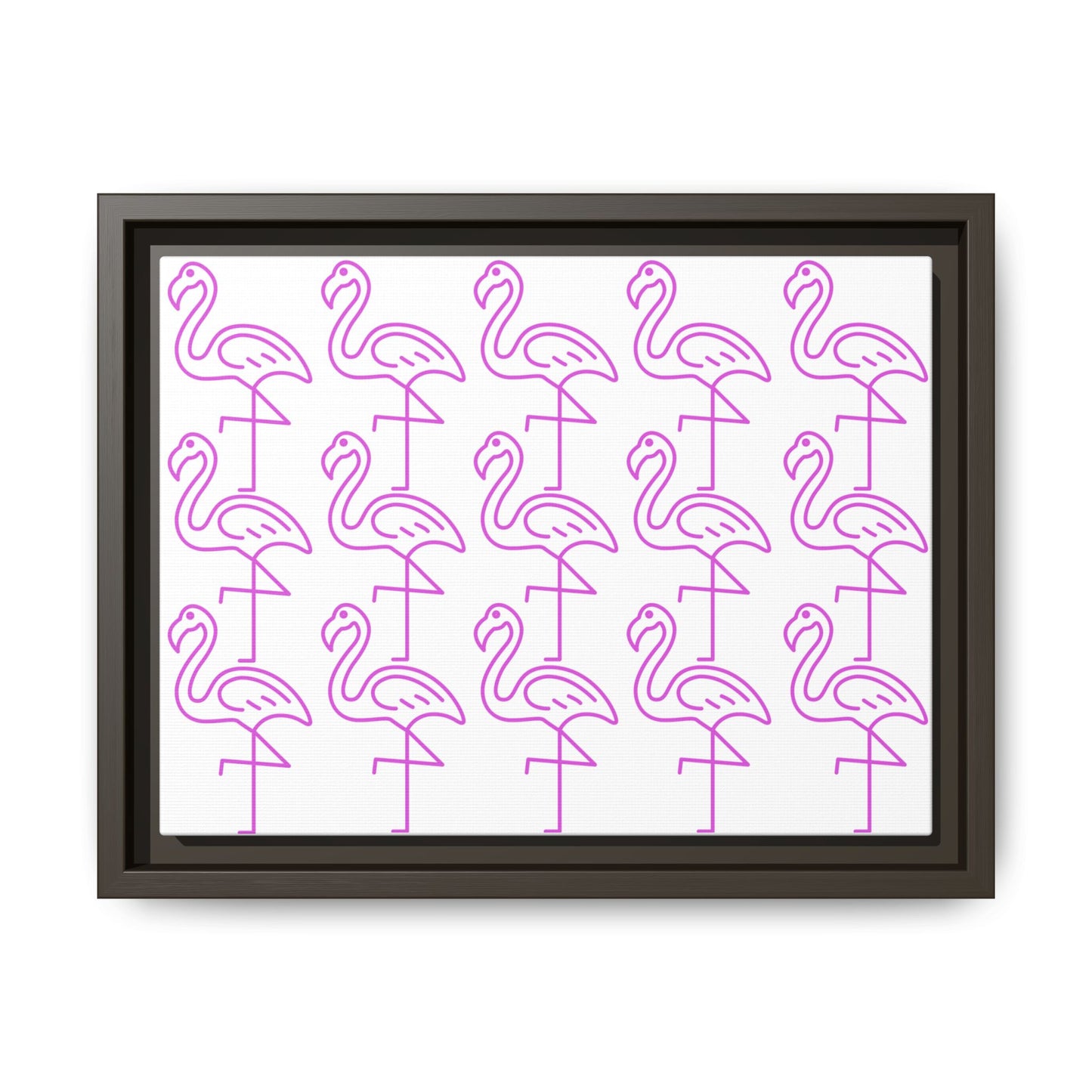 Elegant Flamingo Patterned Wall Art – Minimalist, Cool Matte Canvas, Framed (Multi-color)