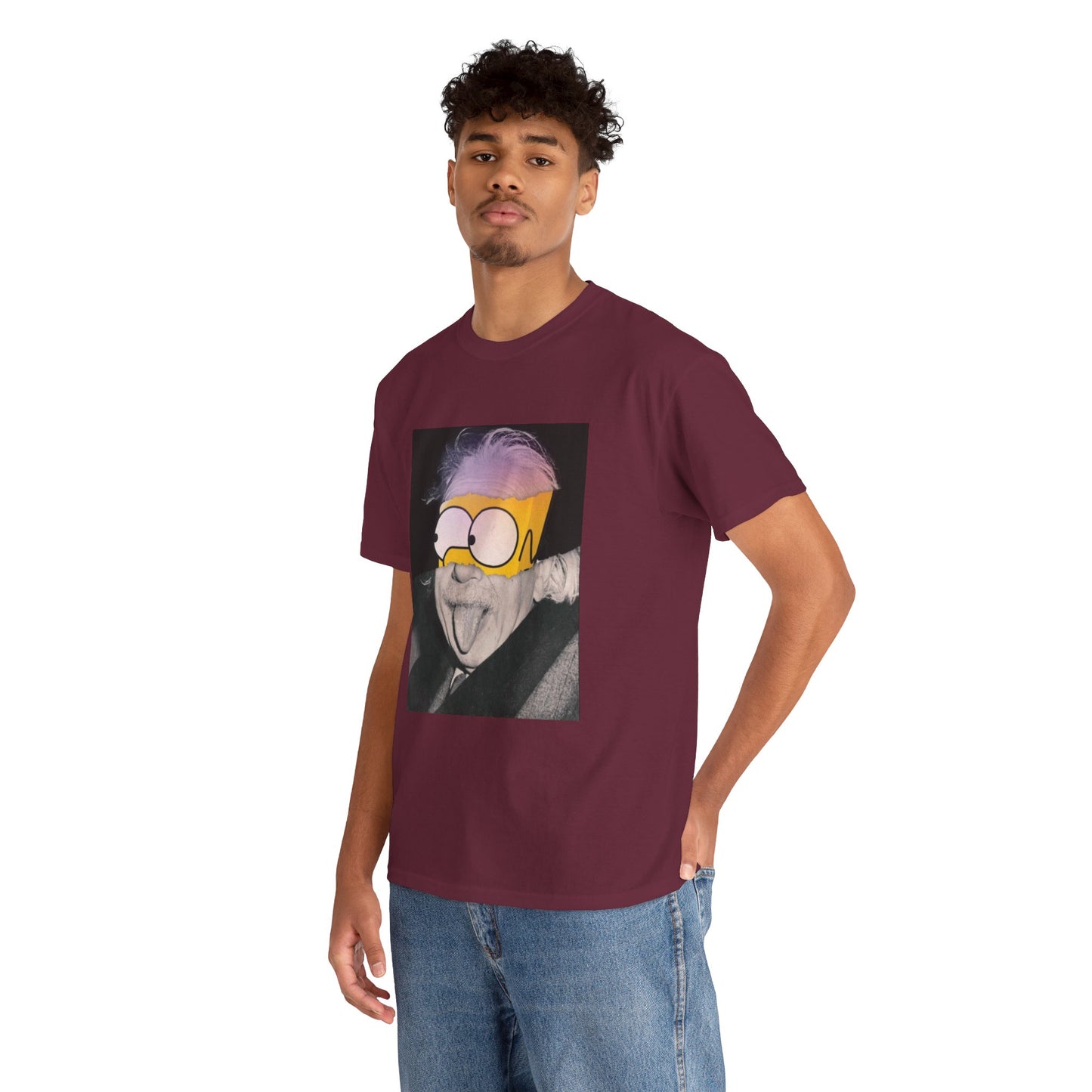 "Smart Meets Stupid" – Pop Culture Mashup Art Print (Einstein x Bart Simpson)