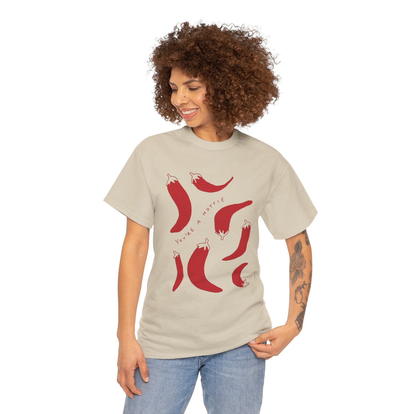 You are Hottie babe with Pepper Design - Unisex Cotton Tee