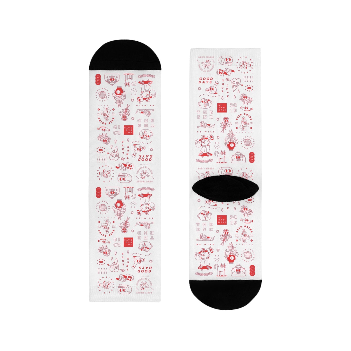Festive Sublimation Crew Socks - Fun Holiday Design