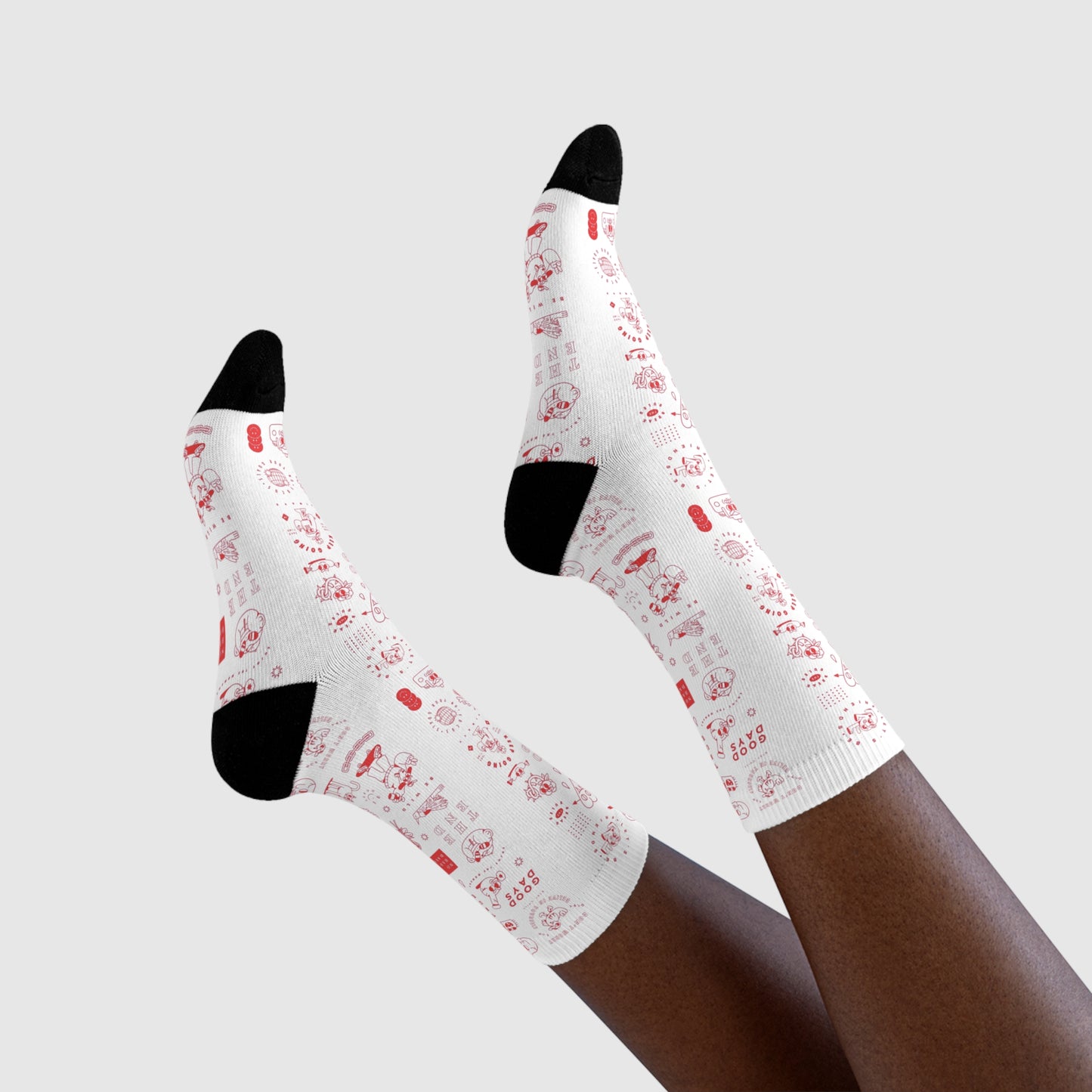 Festive Sublimation Crew Socks - Fun Holiday Design