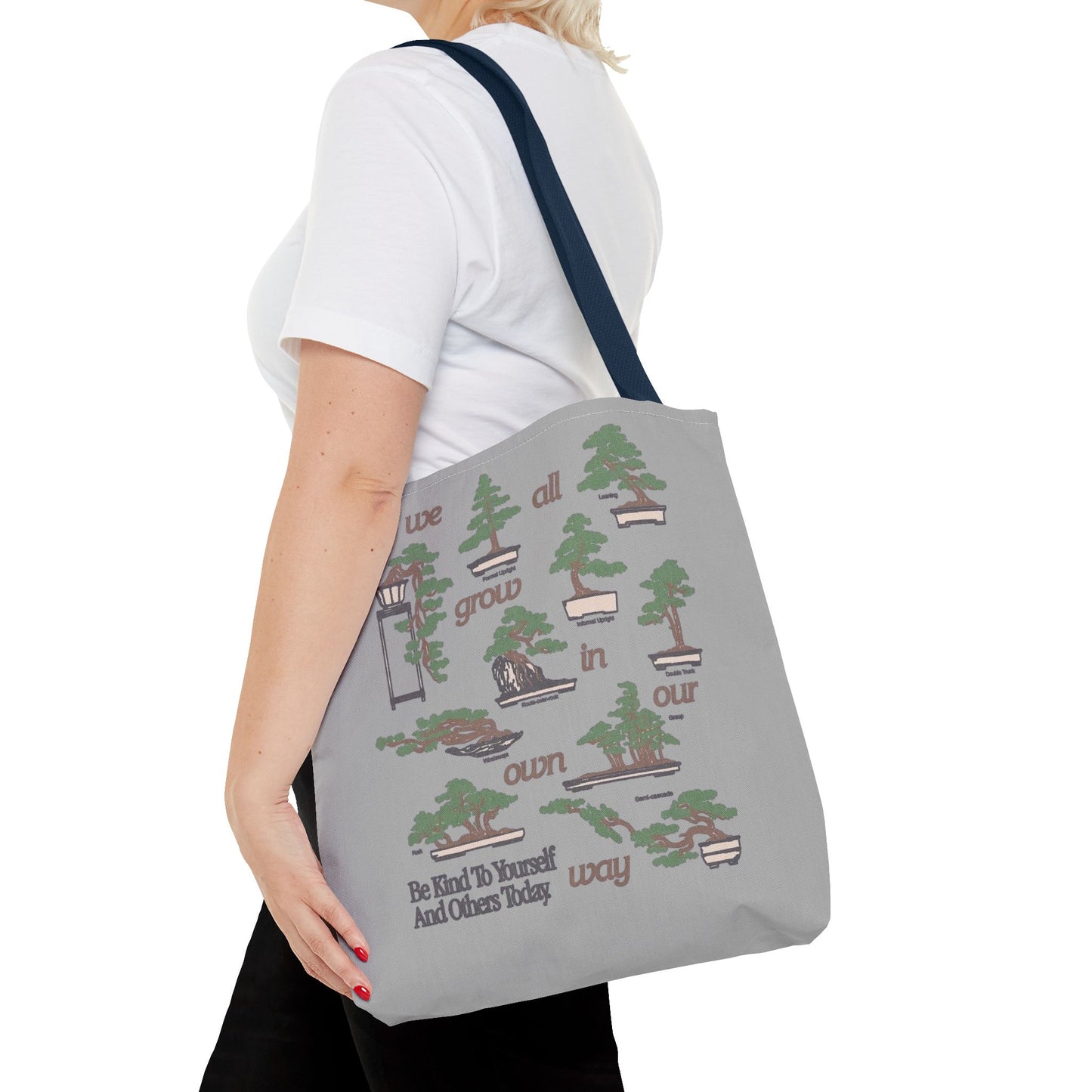 Cute & Minimalist Glass Design Tote Bag - Be Kind to Yourself and Others.