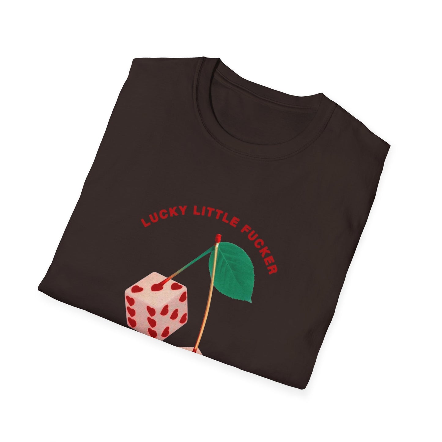Funny Unisex Softstyle T-Shirt - Lucky Little Fucker Design