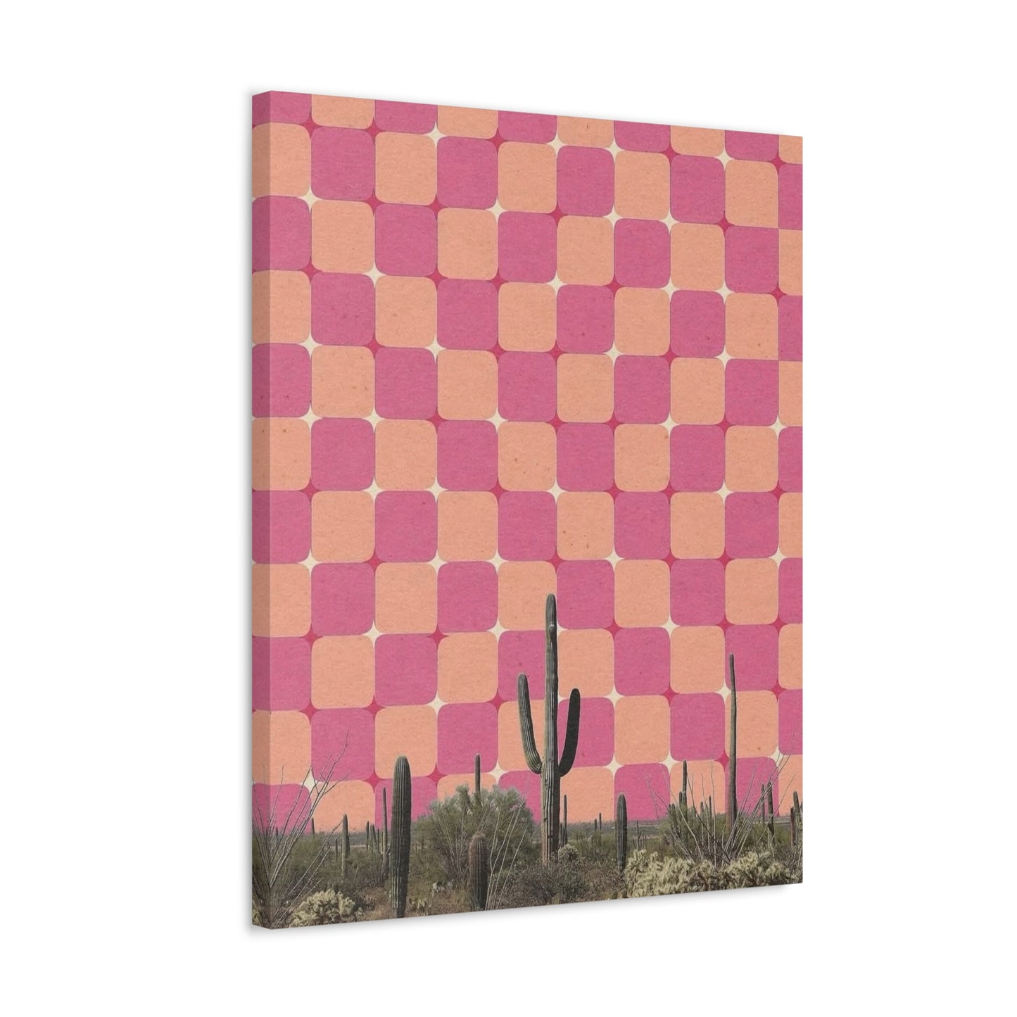 Stretched Canvas with The All-Seeing Desert – Mind-Bending Cactus Poster