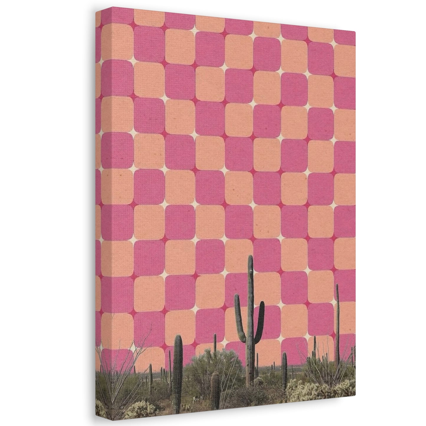 Stretched Canvas with The All-Seeing Desert – Mind-Bending Cactus Poster