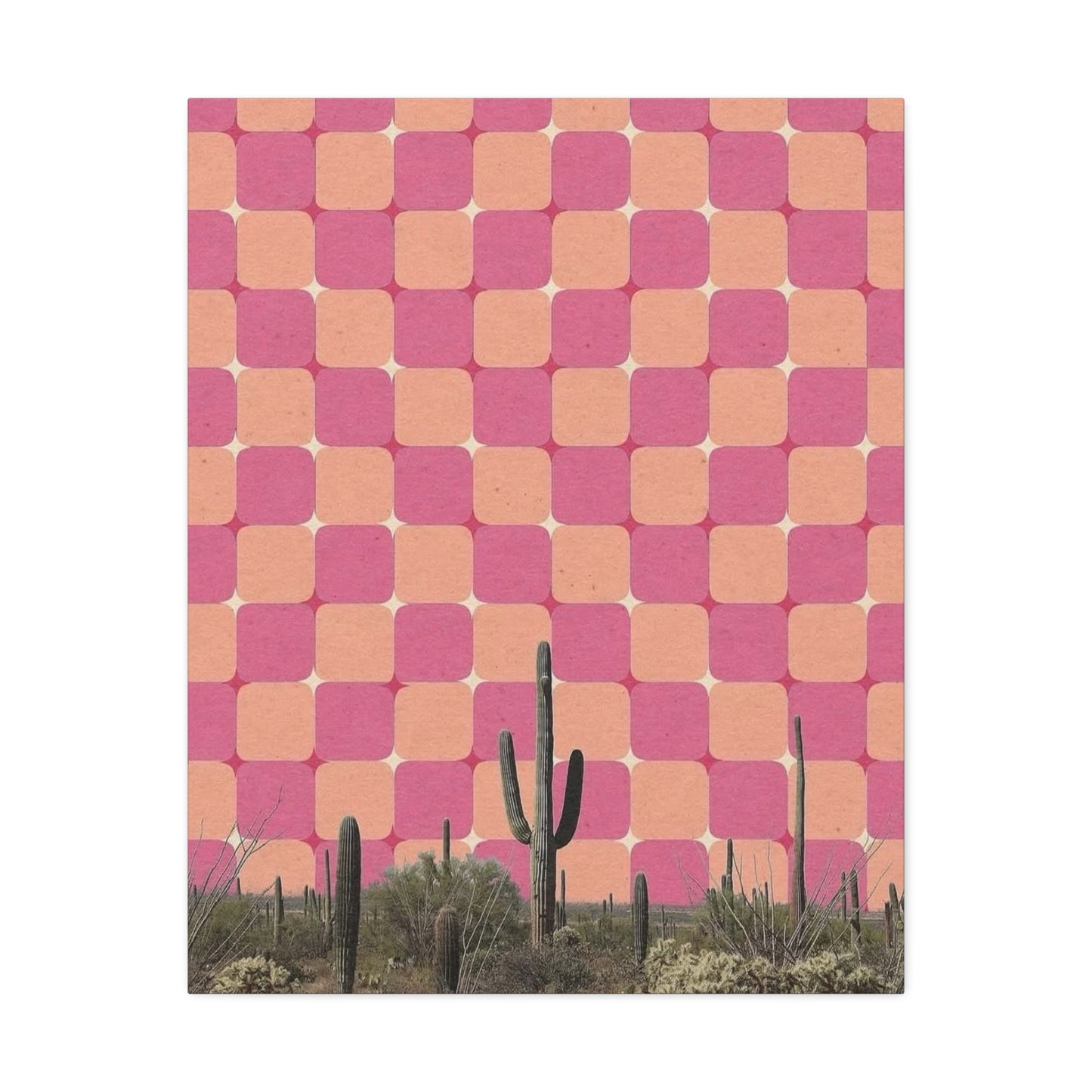 Stretched Canvas with The All-Seeing Desert – Mind-Bending Cactus Poster