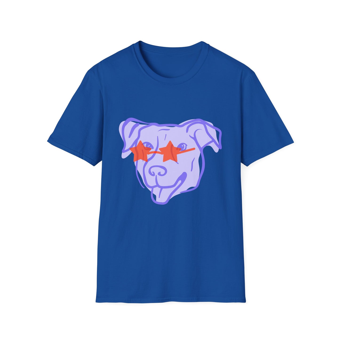 Cool Dog Star Glasses - Unisex Softstyle T-Shirt