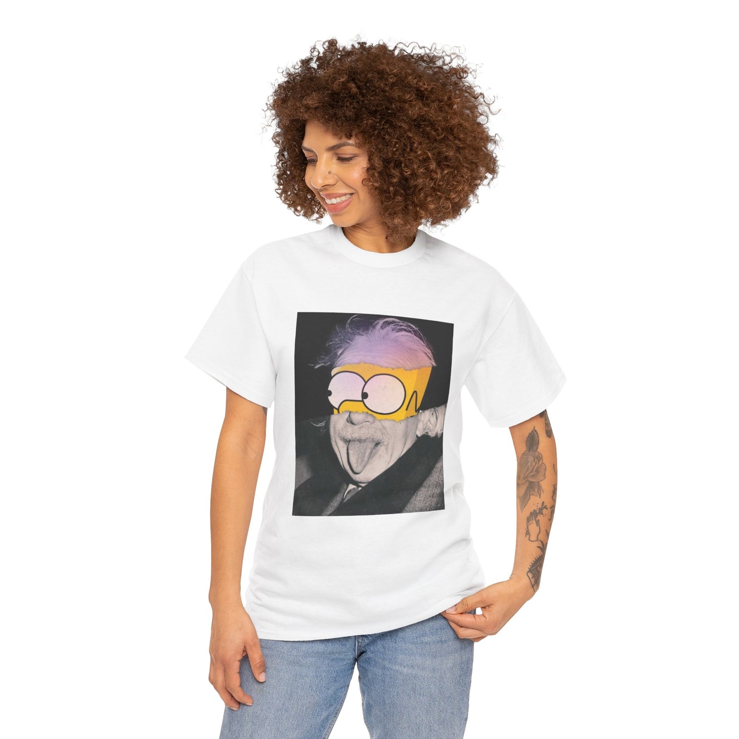 "Smart Meets Stupid" – Pop Culture Mashup Art Print (Einstein x Bart Simpson)