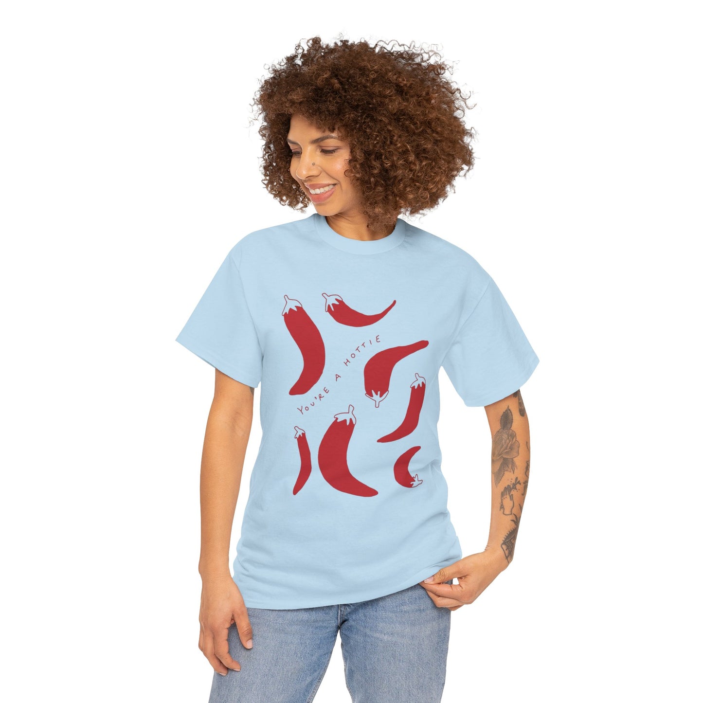 You are Hottie babe with Pepper Design - Unisex Cotton Tee