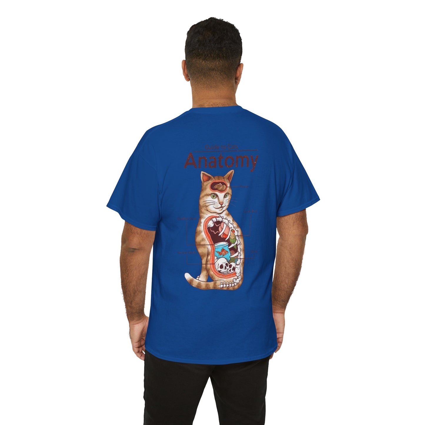 Funny Cat Anatomy Unisex Tee - Mouse, Goldfish Bowl, Love Birds Design