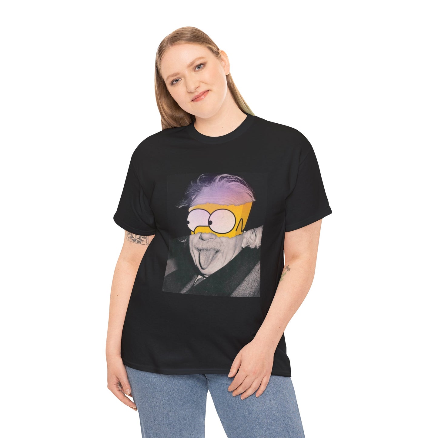 "Smart Meets Stupid" – Pop Culture Mashup Art Print (Einstein x Bart Simpson)