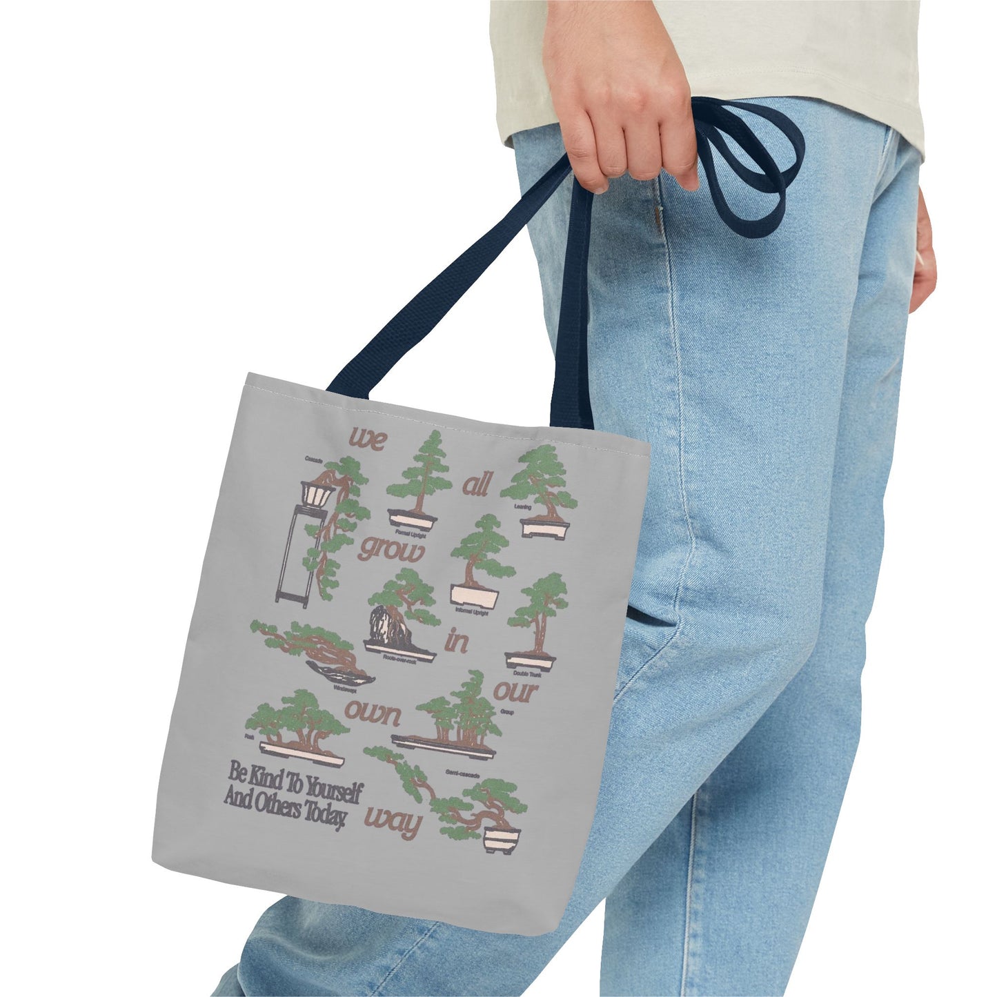 Cute & Minimalist Glass Design Tote Bag - Be Kind to Yourself and Others.