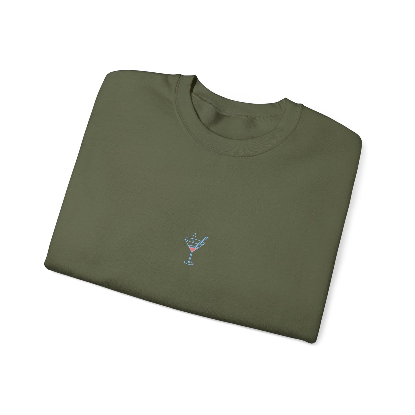 Minimal Cocktail Glass Embroidered Sweatshirt – Fresh & Tangy Summer Vibe