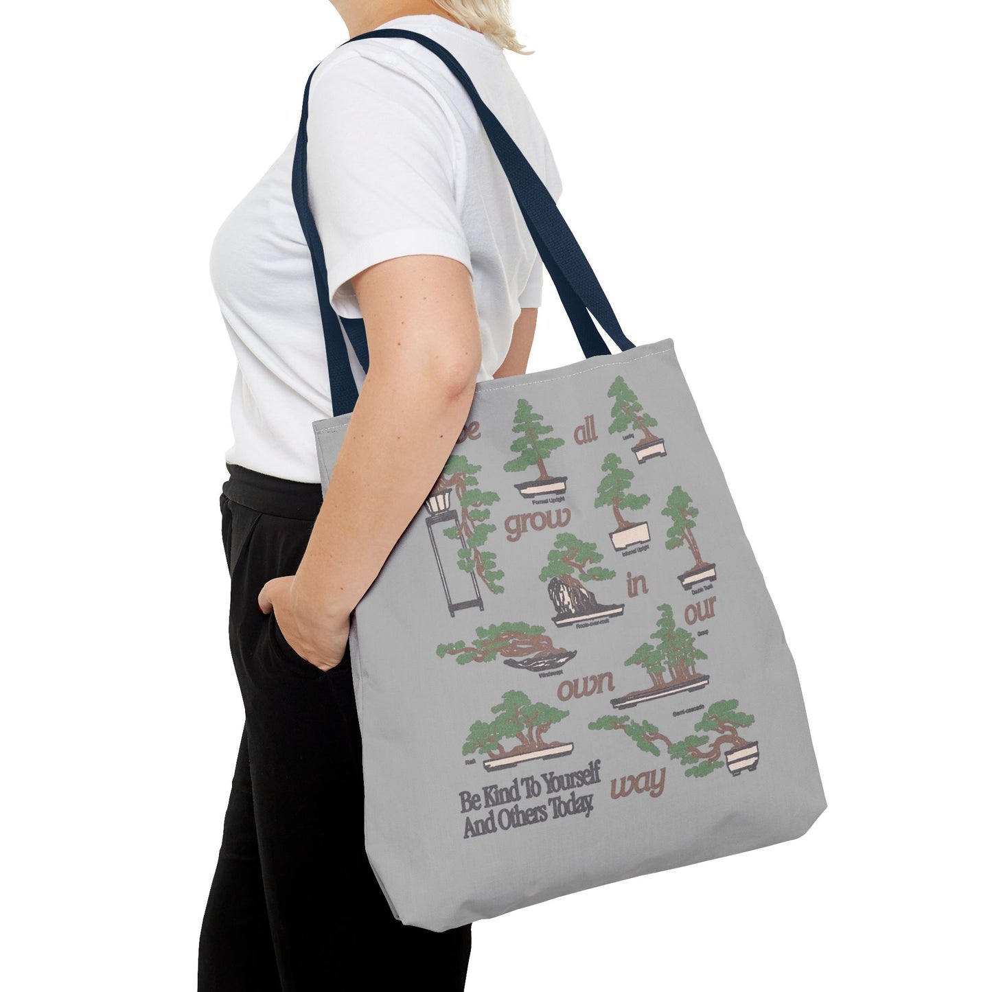 Cute & Minimalist Glass Design Tote Bag - Be Kind to Yourself and Others.