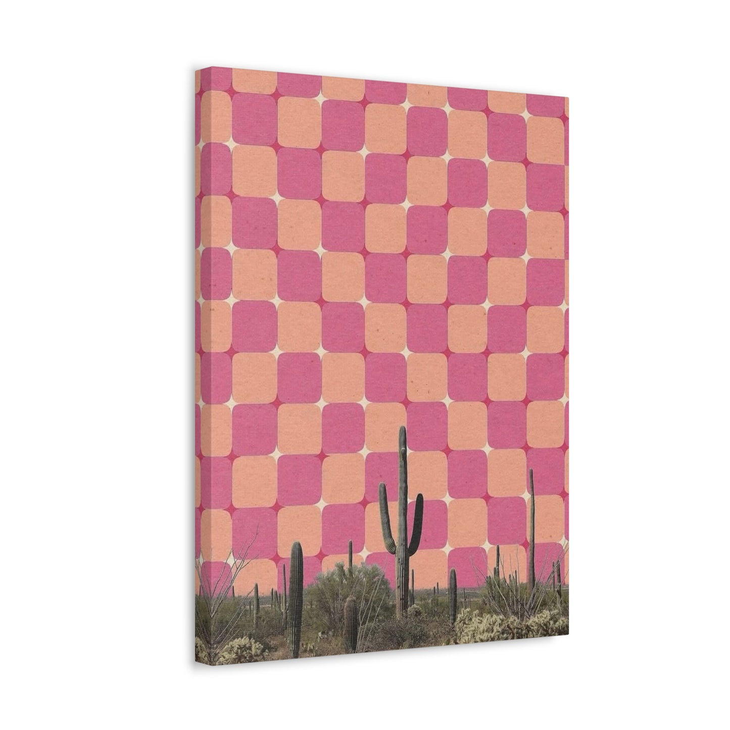 Stretched Canvas with The All-Seeing Desert – Mind-Bending Cactus Poster