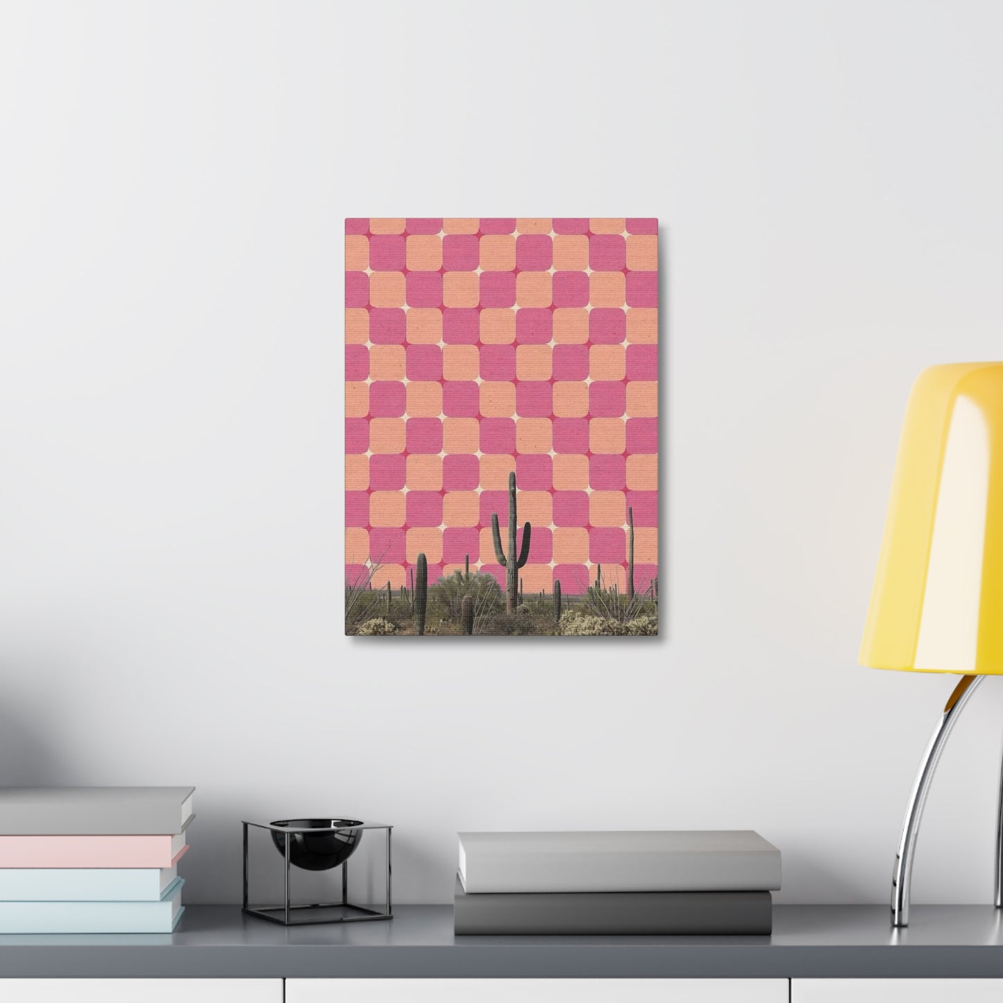 Stretched Canvas with The All-Seeing Desert – Mind-Bending Cactus Poster