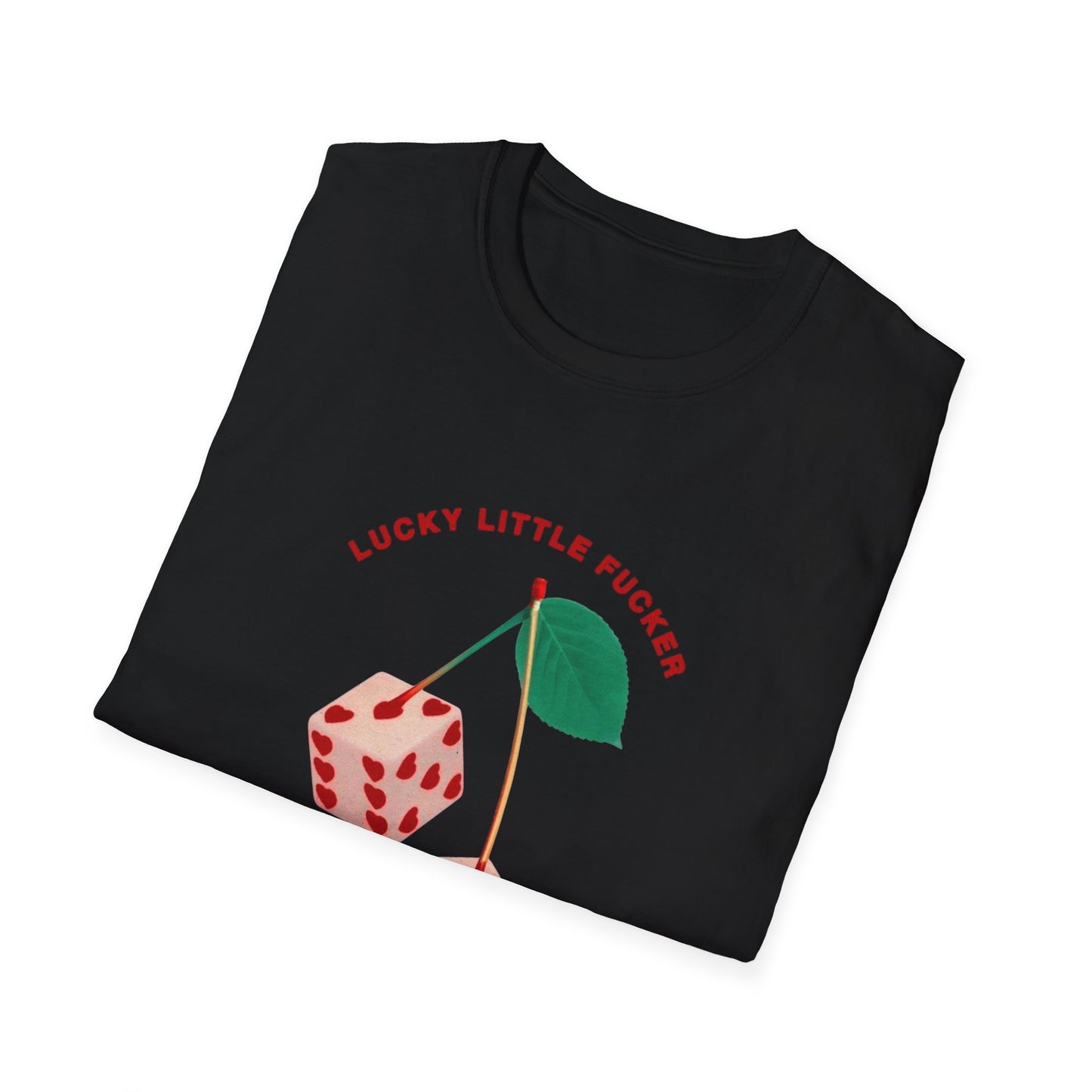 Funny Unisex Softstyle T-Shirt - Lucky Little Fucker Design