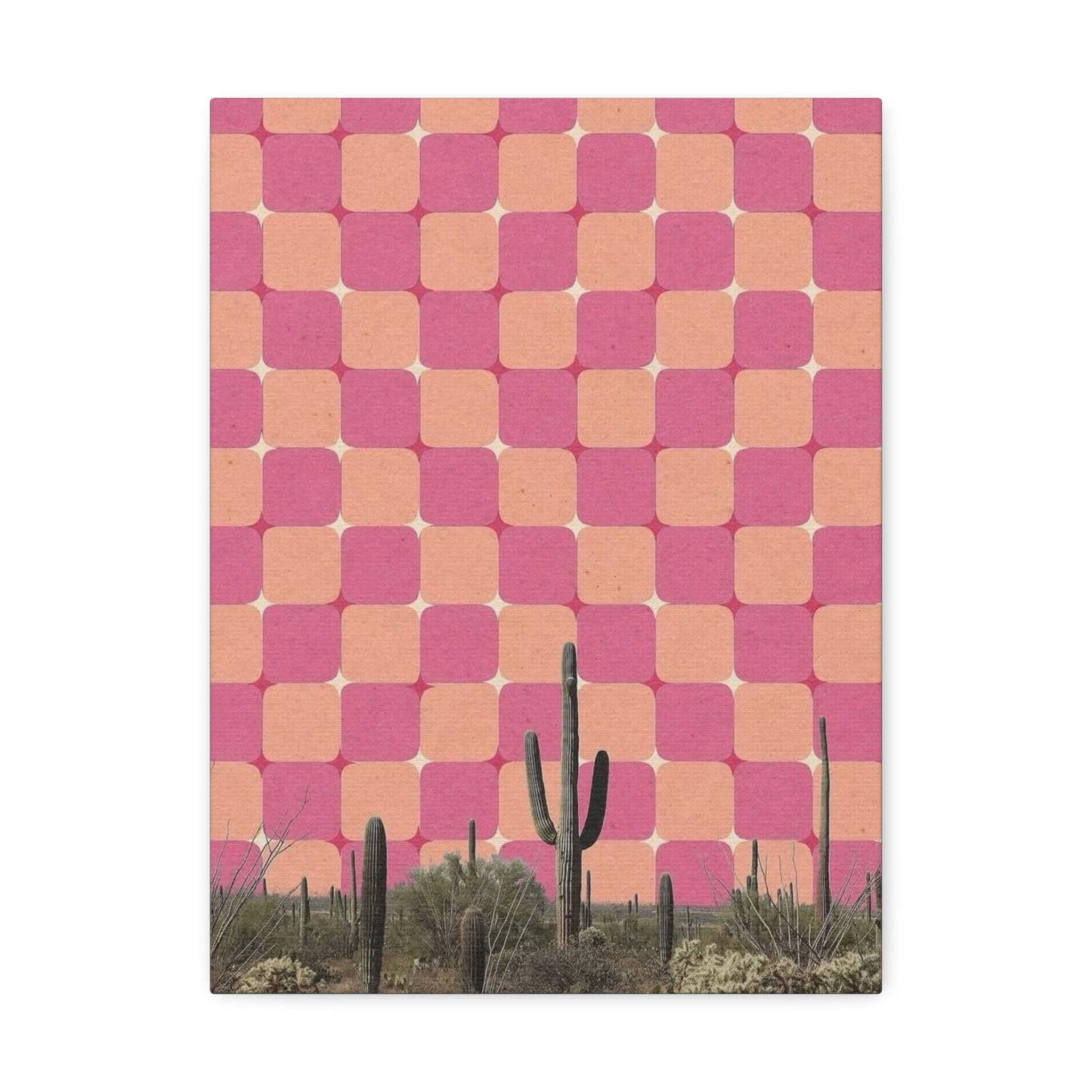 Stretched Canvas with The All-Seeing Desert – Mind-Bending Cactus Poster