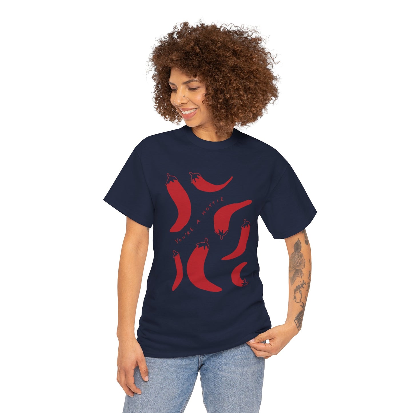 You are Hottie babe with Pepper Design - Unisex Cotton Tee