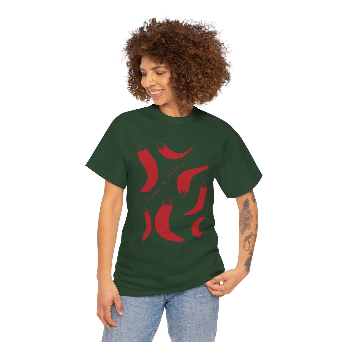 You are Hottie babe with Pepper Design - Unisex Cotton Tee