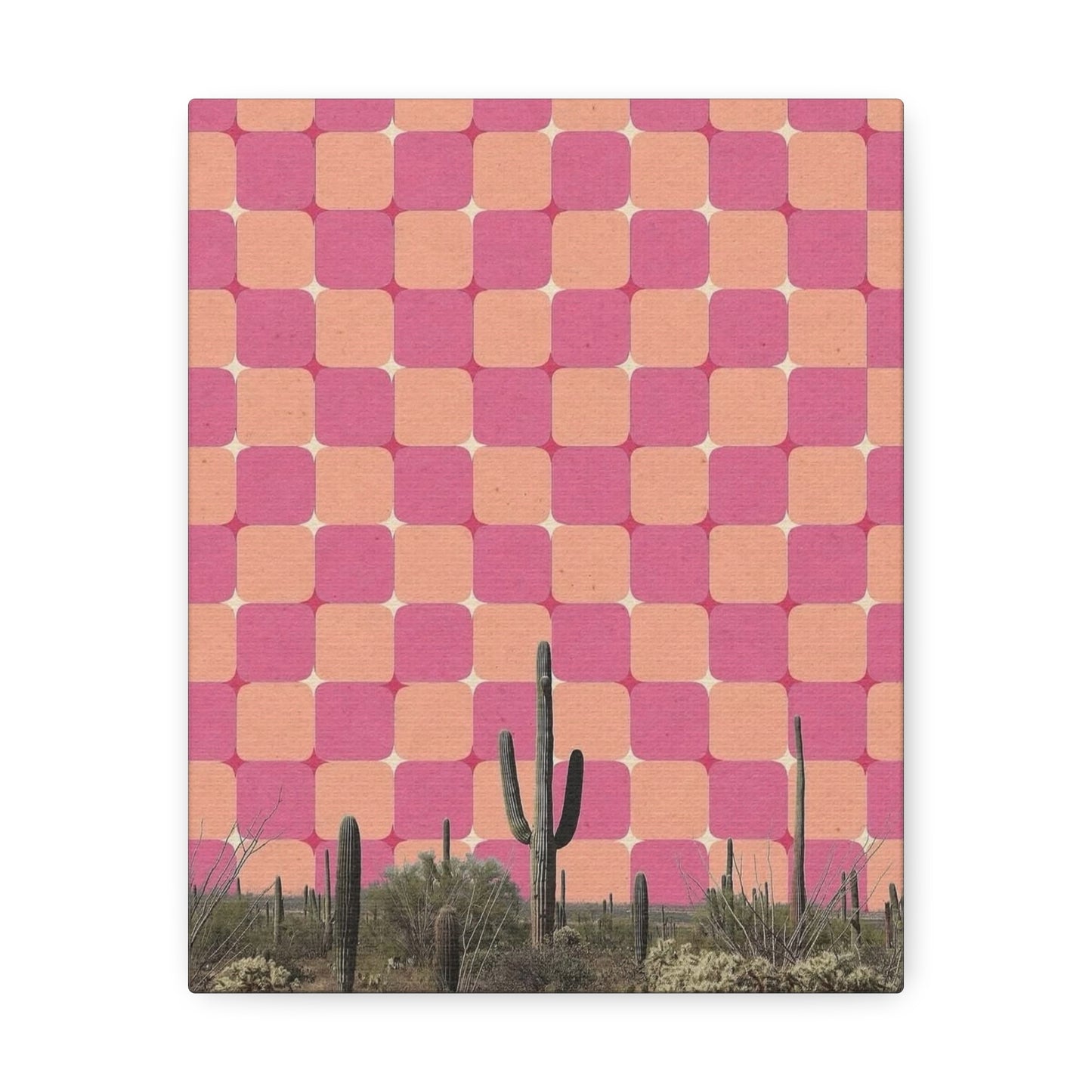 Stretched Canvas with The All-Seeing Desert – Mind-Bending Cactus Poster