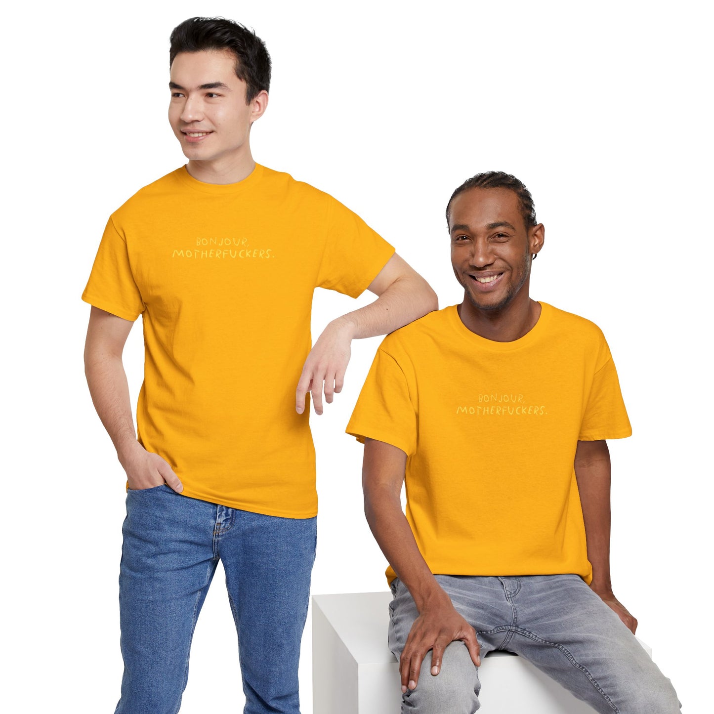 Graphic Unisex Funny Tee - BONJOUR, MOTHERFUCKERS.