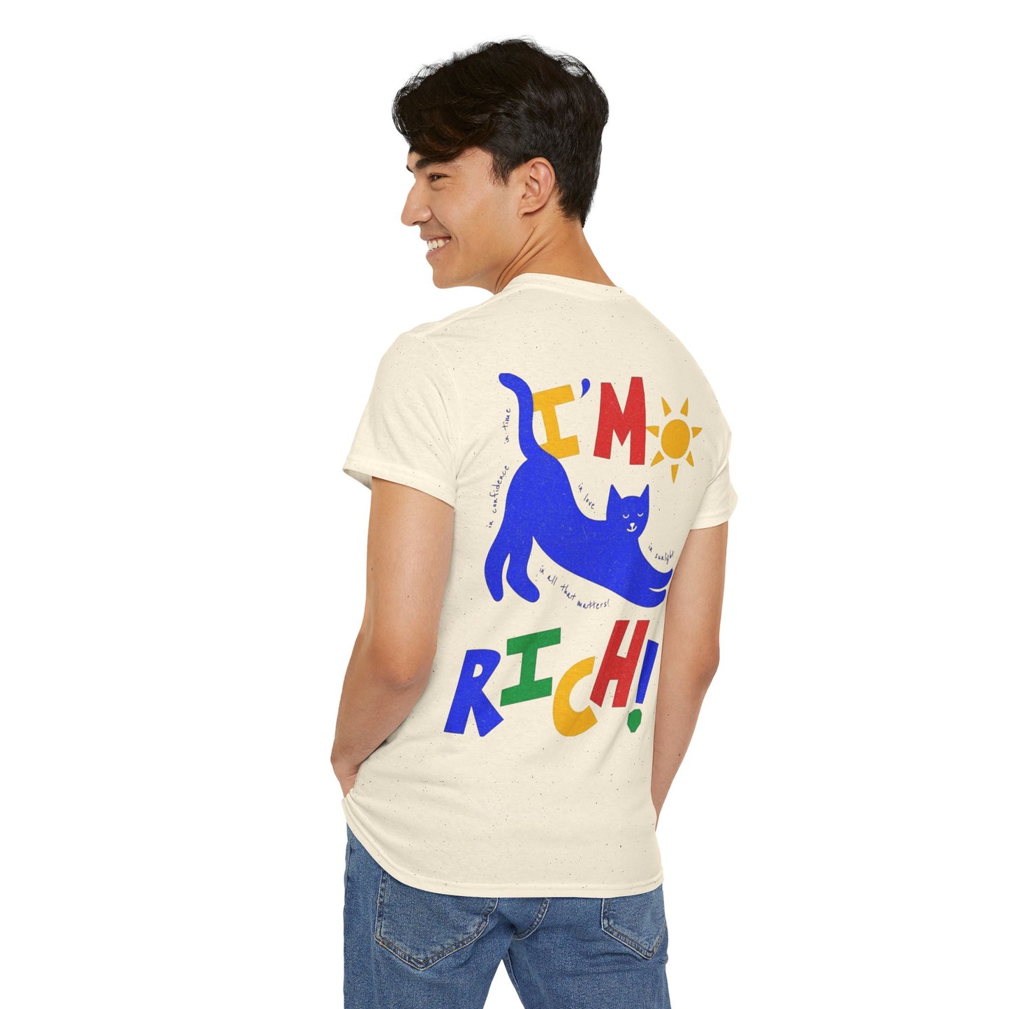 Rick in Confidence Unisex Tee - Cute Rich Cat Design