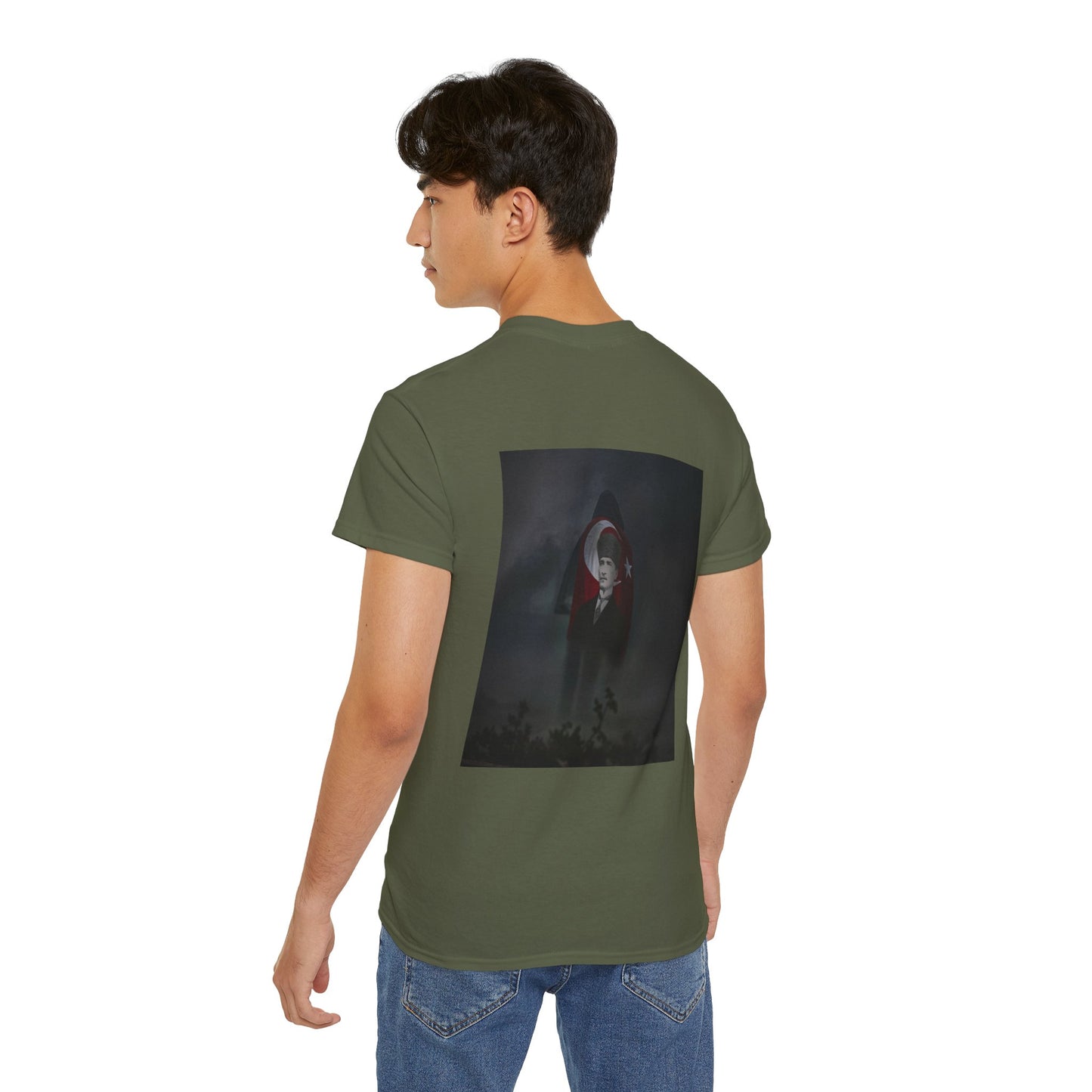 ATA Heritage - Turkish Flag & Atatürk Legacy – Guy in Smoke Unisex T-Shirt