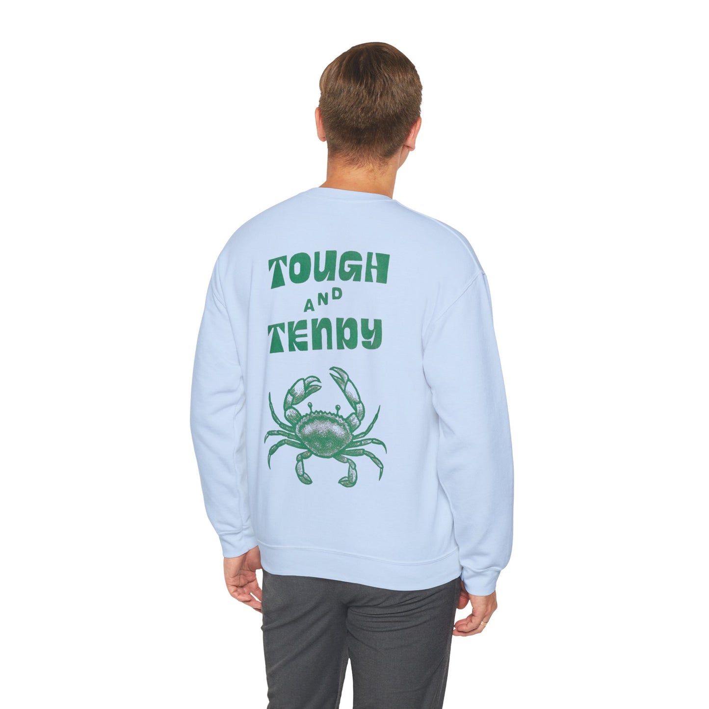 Tough and Trendy Crab Crewneck Sweatshirt — Coastal Graphic Pullover