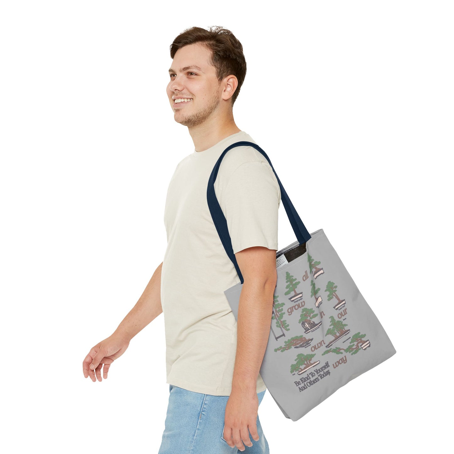 Cute & Minimalist Glass Design Tote Bag - Be Kind to Yourself and Others.