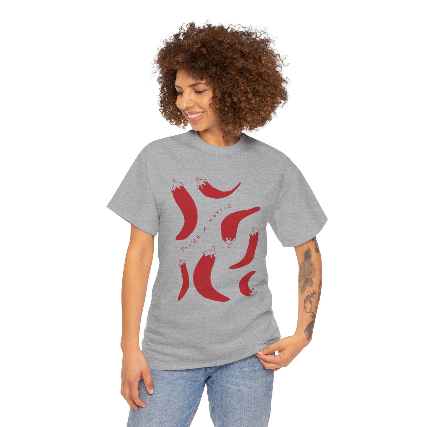 You are Hottie babe with Pepper Design - Unisex Cotton Tee