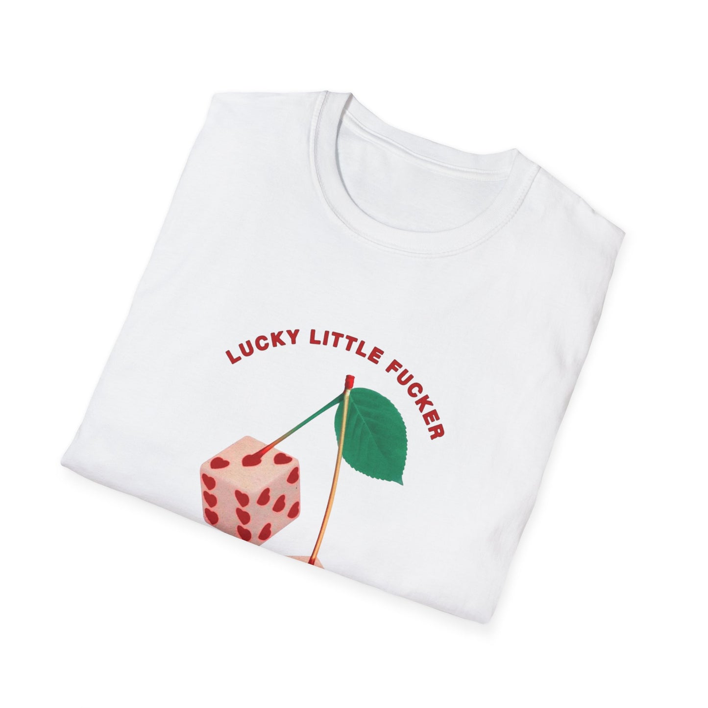 Funny Unisex Softstyle T-Shirt - Lucky Little Fucker Design