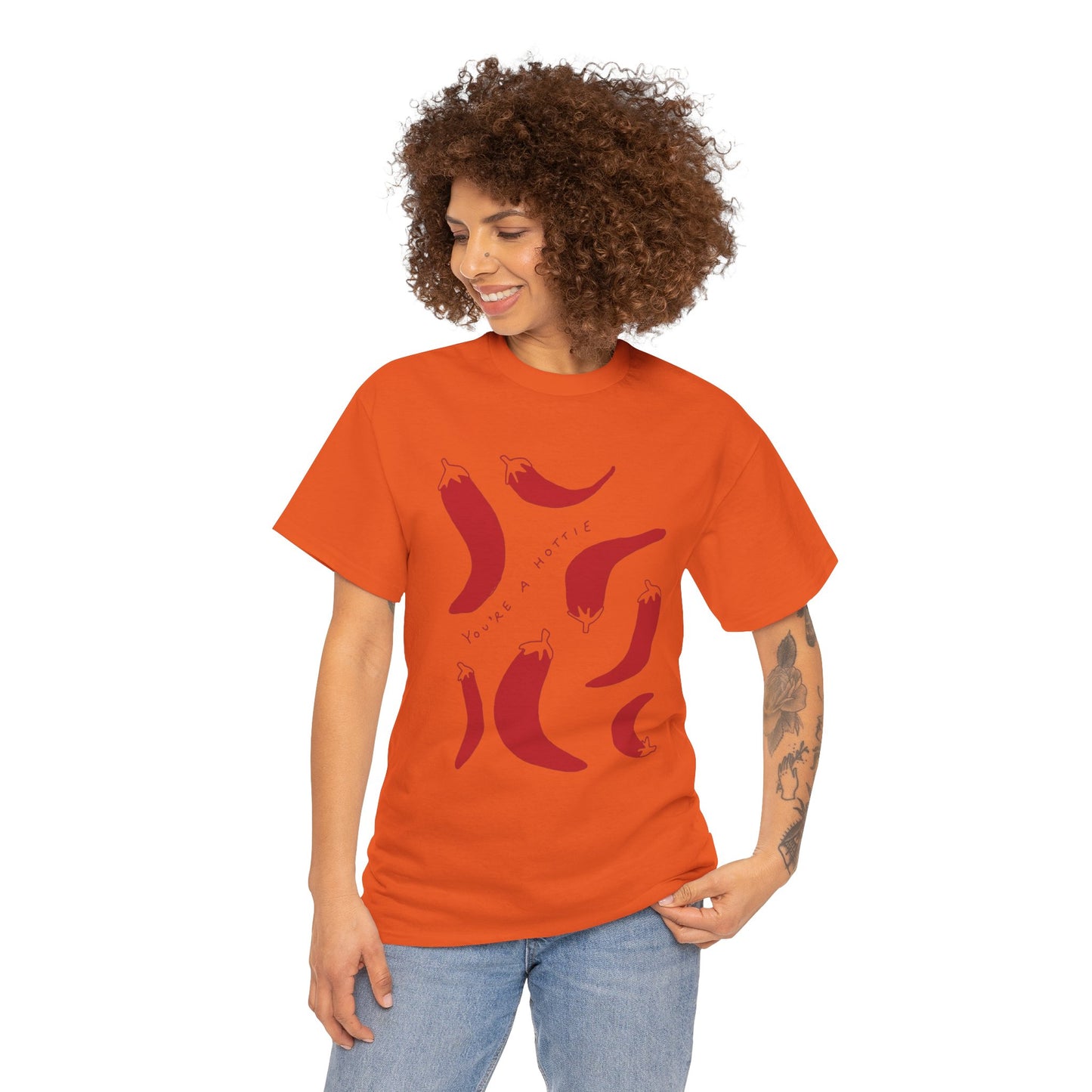 You are Hottie babe with Pepper Design - Unisex Cotton Tee