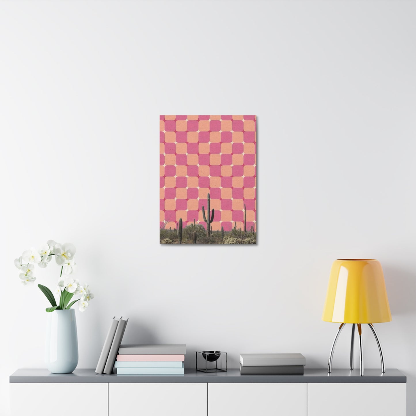 Stretched Canvas with The All-Seeing Desert – Mind-Bending Cactus Poster