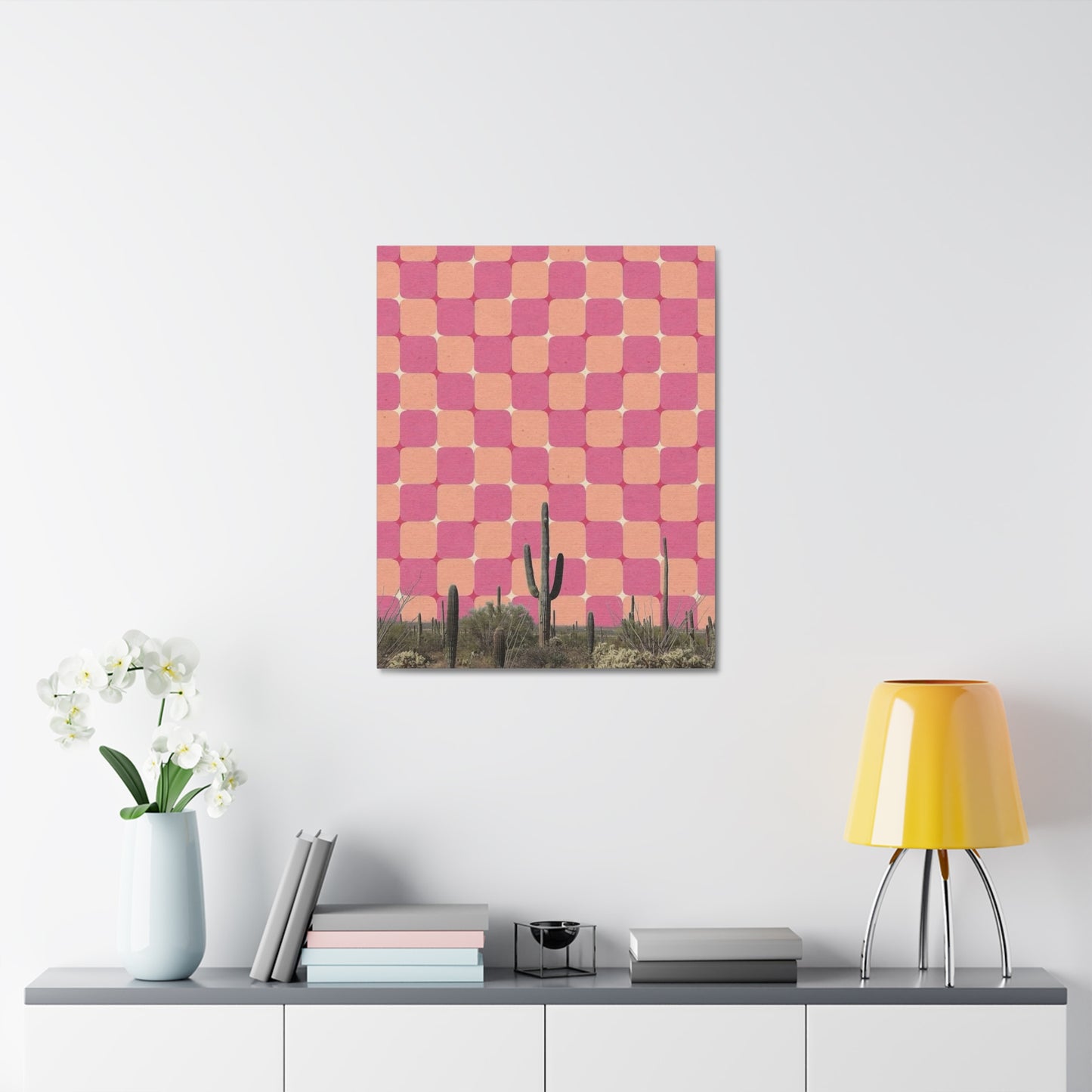 Stretched Canvas with The All-Seeing Desert – Mind-Bending Cactus Poster