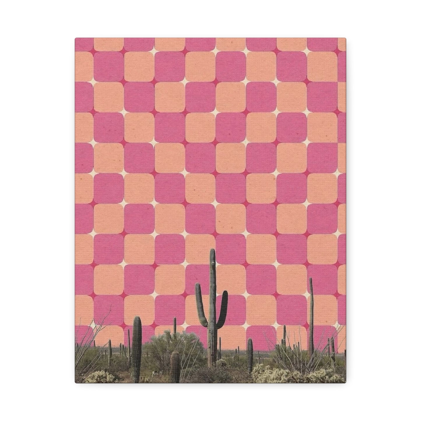 Stretched Canvas with The All-Seeing Desert – Mind-Bending Cactus Poster
