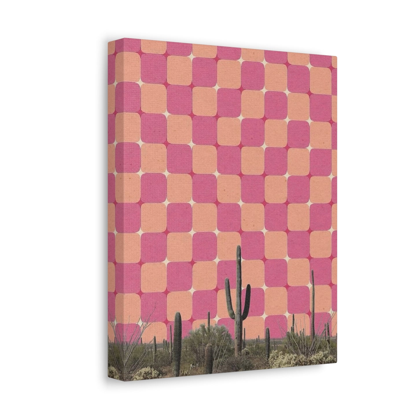 Stretched Canvas with The All-Seeing Desert – Mind-Bending Cactus Poster