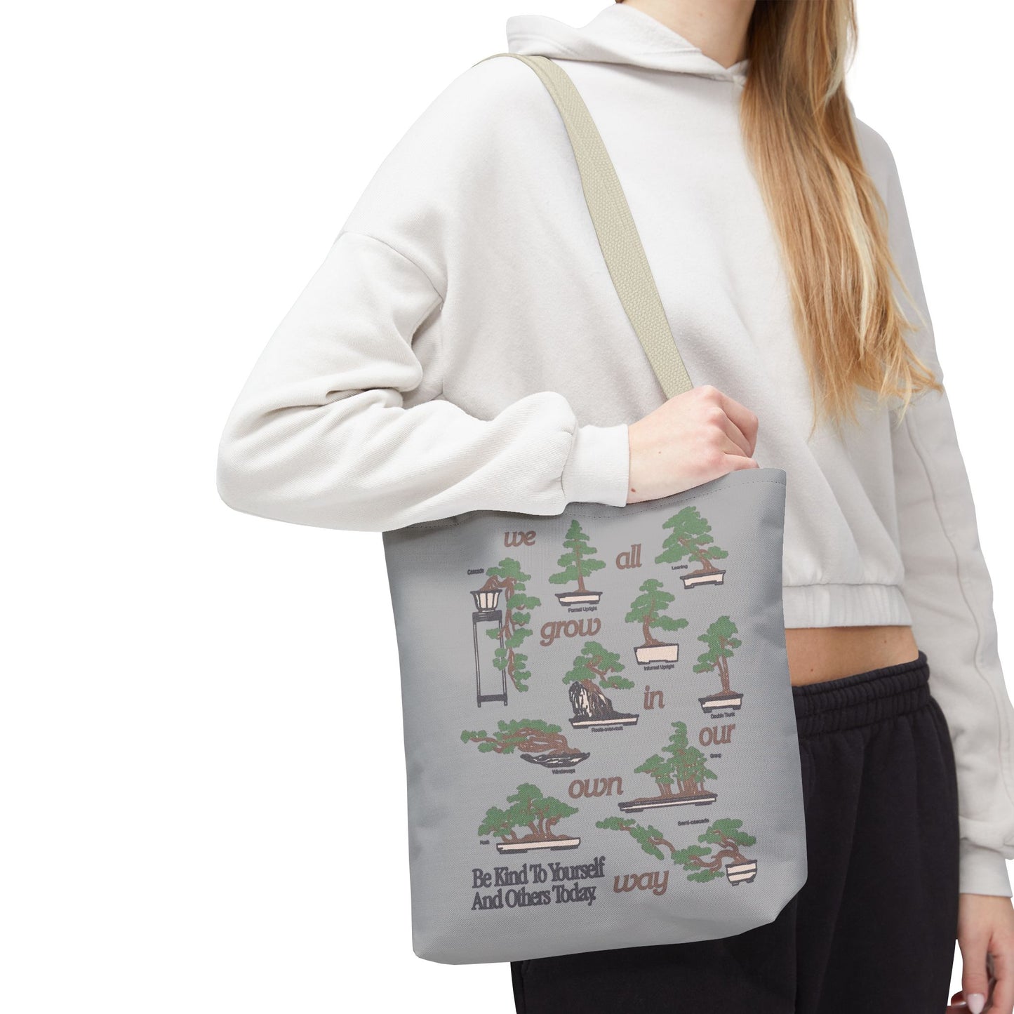 Cute & Minimalist Glass Design Tote Bag - Be Kind to Yourself and Others.