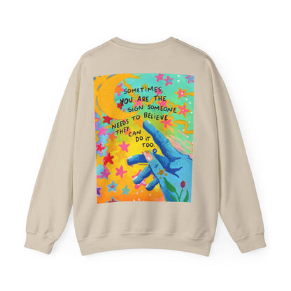 Heavy Blend™ Crewneck Sweatshirt - Good Vibes, Minimalist & Cool Design